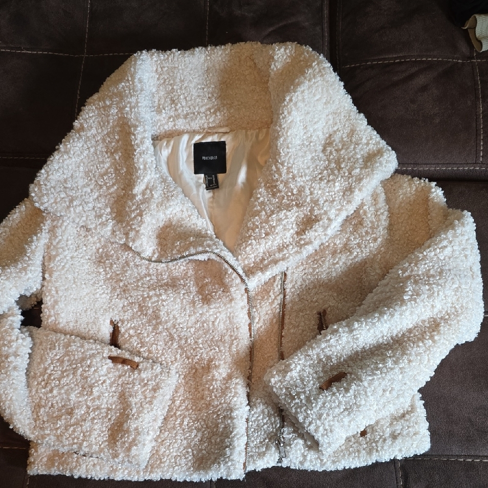 Forever21 Off-White Sherpa Teddy Jacket